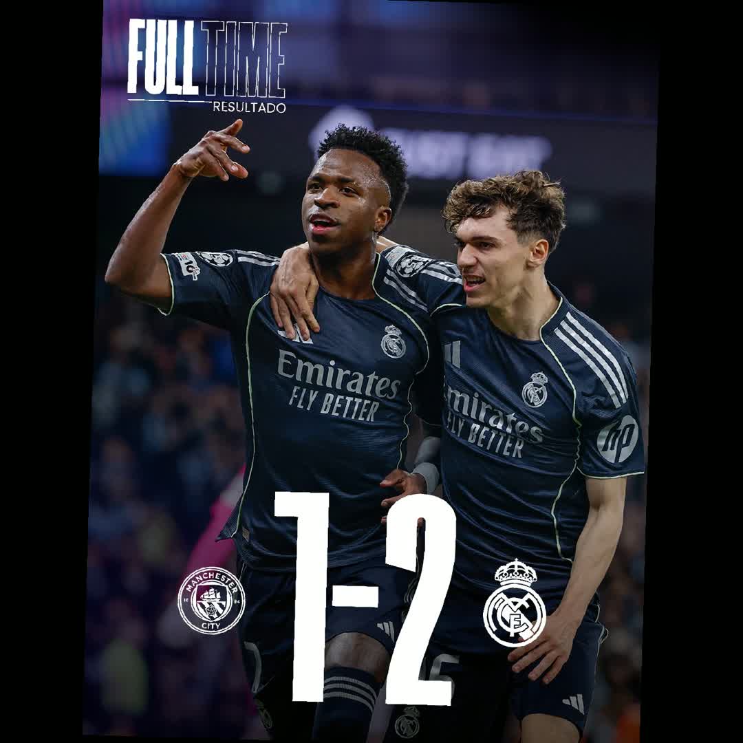 Post by ...𝐒𝐁𝐆_ 𝗘𝗗𝗜𝗧...: 🏁 FT: Manchester City (1) 1-2 (5) Real Madrid C.F. ⚽ 22’ Vinicius Jr. (p.) ⚽ 41’ Erling Haaland ⚽ 90’+3’ Vinicius...