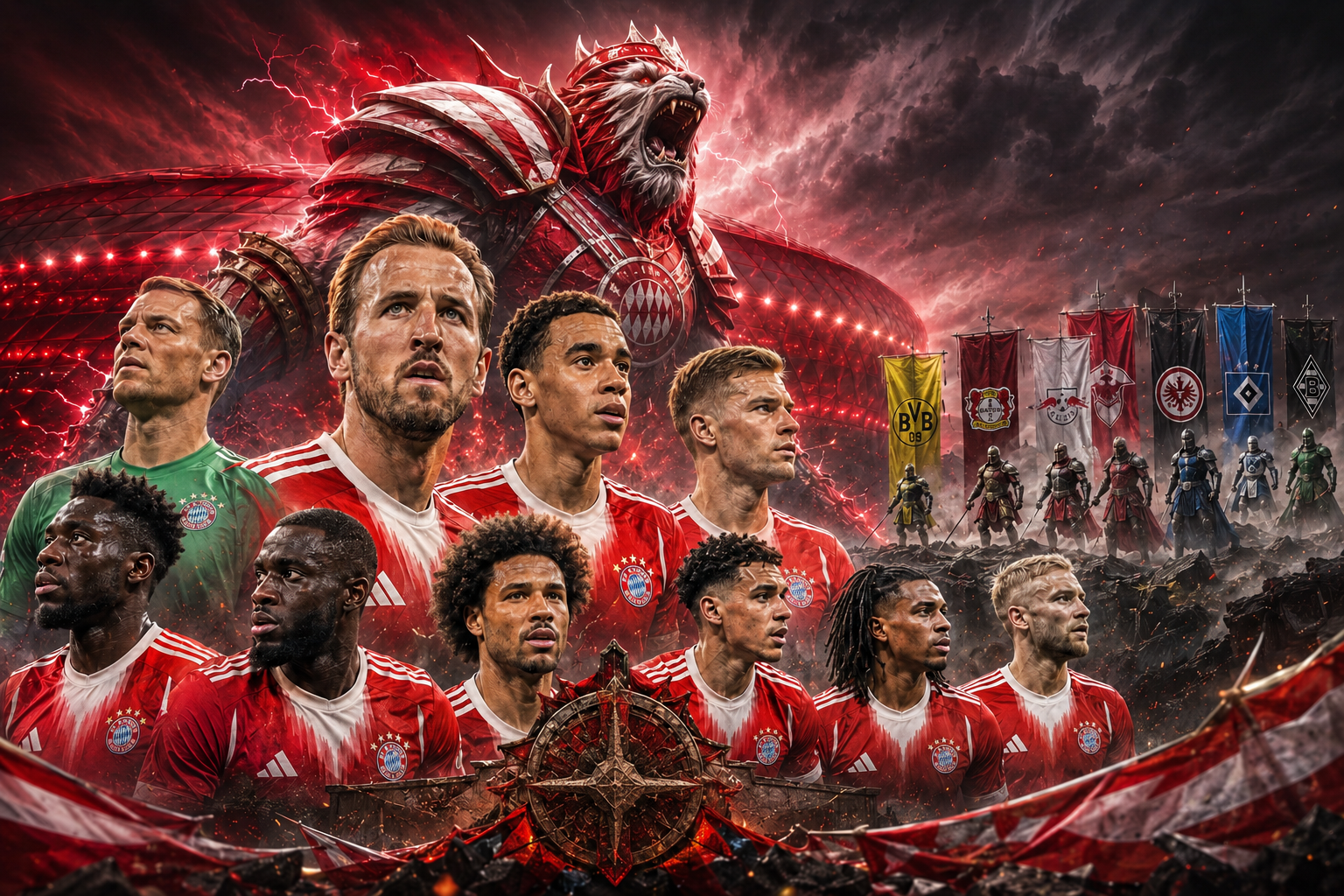 ## Bayern Munich begin the new season with a stronger squad and dreams of reclaiming Europe’s throne
Bayern Munich enter the 2026-27 season as German champions, determined to maintain their supremacy in the Bundesliga. Vincent Kompany’s side remain the dominant force in German football after a summer in which the club invested heavily in new signings while opening the first-team door to more young players.
Ismaël Saibari and Nathaniel Brown were Bayern’s most expensive summer arrivals, but the changes went far beyond those two signings. Several experienced players left Munich, including Leon Goretzka, Raphaël Guerreiro, João Palhinha and Alexander Nübel.
The main concern ahead of the Bundesliga opener centres on Jamal Musiala’s health. The Germany international suffered medical problems during pre-season and was unavailable for the German Super Cup. In his absence, Luis Díaz, Harry Kane and Michael Olise showed that Bayern still possess formidable attacking power.
## An unexpected start to pre-season
Bayern’s opening friendly did not produce the result Vincent Kompany had expected. The German champions suffered a 2-1 defeat against Wehen Wiesbaden, although the Belgian coach fielded a team composed mainly of youngsters. Tom Bischof was the only player in the line-up who had featured regularly for the first team during the previous campaign.
The 21-year-old midfielder converted the penalty that gave Bayern their first goal of the summer. His performance marked the beginning of an impressive pre-season that significantly improved his chances of earning a more prominent role.
Leon Goretzka’s departure created additional space in central midfield, allowing Bischof to emerge as one of the leading alternatives to Joshua Kimmich and Aleksandar Pavlović. Kompany could use him regularly in the Bundesliga and DFB-Pokal, as well as during periods when a demanding schedule requires changes to the starting line-up.
## Bayern quickly rediscovered their attacking appetite
Following the defeat against Wehen Wiesbaden, Bayern returned to the emphatic victories their supporters have come to expect. The club’s traditional summer meeting with Rottach-Egern ended in a resounding 15-0 triumph in a fixture designed primarily to strengthen the relationship between the team and its fans.
The next stage of Bayern’s preparations took place in South Korea, where the club participated in a promotional tour. The Bavarians faced Jeju United and Aston Villa, winning both matches 2-1.
The victory over Aston Villa was particularly encouraging. Bayern faced strong opposition and showed signs of returning to the level they had reached during the final months of the previous season.
Kompany’s team continued its encouraging run in the Telekom Cup, defeating RB Leipzig 3-1. Bayern’s final pre-season test produced another entertaining attacking display and a 4-2 victory over Heidenheim.
Those performances confirmed the champions’ offensive potential, although the final two matches were overshadowed by the medical episodes involving Jamal Musiala.
## Jamal Musiala’s medical problems caused concern
Jamal Musiala collapsed during both the match against RB Leipzig and the encounter with Heidenheim. Initial concerns centred on the extremely high summer temperatures, but subsequent medical examinations revealed that the player had suffered absence seizures, a type of epileptic seizure.
The situation prompted Bayern to proceed cautiously. Musiala was left out of the squad for the first competitive match of the campaign, the German Super Cup against Borussia Dortmund.
Bayern have no intention of rushing back one of their most valuable players. The Germany international will be gradually reintegrated only after the medical staff determine that he can play safely.
His absence is a significant loss, but the champions have several alternatives for the position behind the striker. Ismaël Saibari, Serge Gnabry and even Nathaniel Brown can operate in that area of the pitch.
## The first trophy arrived against Borussia Dortmund
Despite Musiala’s absence, Bayern made a winning start to their competitive campaign. Vincent Kompany’s side lifted the German Super Cup after defeating Borussia Dortmund 2-1.
Luis Díaz, Harry Kane and Michael Olise formed an attacking trio that constantly troubled Dortmund’s defence. All three appeared ready to continue their impressive form from the previous campaign and shoulder much of Bayern’s attacking burden.
With the season’s first trophy secured, Bayern can now turn their attention to the Bundesliga. Their opening opponents will be VfB Stuttgart, the same team the Bavarians defeated in the 2025-26 DFB-Pokal final.
The rematch gives the defending champions an opportunity to begin the new league campaign with a victory over one of Germany’s strongest sides.
## Ismaël Saibari offers Bayern more attacking options
Bayern invested approximately €50 million to sign Ismaël Saibari from PSV Eindhoven. The Morocco international stands out for his versatility, giving Vincent Kompany greater freedom to adjust his attacking system during matches.
Saibari can play as an attacking midfielder, on either wing or in a more advanced role closer to the opposition’s goal. In certain matches, the Moroccan could even deputise for Harry Kane as the central striker.
His versatility will become even more valuable while Bayern carefully manage Musiala’s recovery. Saibari could receive an early opportunity to establish himself in the starting line-up before sharing playing time with Musiala and Serge Gnabry once the German returns.
By signing Saibari, Bayern have increased competition within the squad and added another valuable option for a season in which the club will compete on several fronts.
## Nathaniel Brown can contribute in defence and midfield
Bayern also paid approximately €50 million to sign Nathaniel Brown from Eintracht Frankfurt. He was primarily recruited as a left-back and is expected to compete directly with Alphonso Davies.
His early appearances showed that Vincent Kompany can also deploy him in a considerably more advanced position. Brown operated as an attacking midfielder in the German Super Cup and was one of the outstanding performers on the night.
His ability to cover several areas gives the Belgian coach another option whenever Bayern require tactical adjustments. Brown can play in defence, anywhere on the left flank or in a more advanced attacking role.
Competition with Alphonso Davies remains open, but the new arrival could receive regular minutes even when the Canada international is preferred at left-back.
## Bayern continue to promote young players
Bara Sapoko Ndiaye became a permanent member of the first-team squad following his previous loan spell. The decision reflects Bayern’s desire to provide a clearer route for young players who demonstrate that they are ready to step up.
Tim Binder was among the biggest beneficiaries of the pre-season schedule. The 19-year-old impressed on the right wing and has entered Vincent Kompany’s plans for the new campaign.
Maycon Cardozo also delivered a number of encouraging performances and could receive more opportunities in domestic competitions. Lennart Karl remains one of the academy’s most promising products and is expected to take another major step towards top-level football.
Bayern have therefore retained a core of established superstars while simultaneously attempting to build a new generation. Kompany has plenty of experience at his disposal for the biggest fixtures, along with several talented youngsters capable of contributing throughout a long season.
## Several important players have left Munich
The transfer window also brought the departures of several familiar names. Leon Goretzka and Raphaël Guerreiro left after their contracts expired, while Nicolas Jackson returned to Chelsea at the end of his loan spell.
Alexander Nübel concluded an unusually long period under contract with Bayern. The goalkeeper had belonged to the club since 2020 without ever establishing himself as the undisputed first choice and decided to continue his career with Beşiktaş.
Daniel Peretz and Jonah Kusi-Asare moved to the Premier League, while João Palhinha joined Benfica. Noël Aséko signed for Eintracht Frankfurt, Maurice Krattenmacher moved to Elversberg, Lovro Zvonarek chose Estrela Amadora and Armindo Sieb continued his career with Los Angeles FC.
Wisdom Mike also appears close to leaving the German champions, with Club Brugge considered his likely destination.
Of all those departures, Goretzka’s has had the greatest impact on the structure of Bayern’s squad. The available minutes in central midfield could now go to Tom Bischof, who has an excellent opportunity to become a regular member of Kompany’s rotation.
## Manuel Neuer remains first choice, but Jonas Urbig will play more often
Manuel Neuer will begin the season as Bayern’s first-choice goalkeeper, although Jonas Urbig is expected to receive more opportunities than he did during the previous campaign. The club regard him as a potential long-term solution and want to prepare him gradually for the moment when he takes over the starting position.
Neuer has suggested that the 2026-27 campaign could be the final season of his career. Managing the playing time of the two goalkeepers will therefore form an important part of Bayern’s succession planning.
Neuer’s experience remains essential in decisive Bundesliga and Champions League matches. Urbig could feature more regularly in the DFB-Pokal and in fixtures where the coaching staff decide that the veteran needs a rest.
## How Bayern’s starting line-up could look
Vincent Kompany has numerous options at his disposal, but the 4-2-3-1 formation is expected to remain Bayern’s primary system.
**¬Predicted line-up in a 4-2-3-1 formation¬**
*Manuel Neuer – Konrad Laimer, Dayot Upamecano, Jonathan Tah, Nathaniel Brown – Joshua Kimmich, Aleksandar Pavlović – Michael Olise, Ismaël Saibari or Jamal Musiala, Luis Díaz – Harry Kane*
The main uncertainty concerns the attacking midfield position. Musiala is the natural first choice when fully fit, but his return will be managed with extreme care. Saibari is the leading candidate to replace him during the opening weeks, with Serge Gnabry also ready to enter the rotation.
Nathaniel Brown and Alphonso Davies will compete for the left-back position. On the opposite flank, Konrad Laimer currently appears to be ahead of Josip Stanišić.
Joshua Kimmich and Aleksandar Pavlović are the preferred central midfield pairing. Tom Bischof could become the first alternative for both positions, particularly after his encouraging pre-season performances.
The forward line remains Bayern’s greatest weapon. Michael Olise and Luis Díaz are expected to start on the wings, Harry Kane will lead the attack, while Musiala or Saibari will provide the link between midfield and the striker.
## Bayern are once again the overwhelming Bundesliga favourites
The German champions have every necessary ingredient to defend their title. Saibari and Brown have strengthened the squad, Bayern’s attacking stars have started the campaign well and the youngsters promoted by Kompany have increased the number of options available.
Their main domestic rivals do not appear to have improved to the same extent. If the difference in quality is reflected on the pitch, the title race could be effectively settled even earlier than it was last season.
Bayern possess experience, squad depth and players capable of deciding matches through moments of individual brilliance. Harry Kane remains one of Europe’s most dangerous strikers, Michael Olise has become central to the team’s attacking play and Luis Díaz provides pace and directness on the left.
Musiala’s eventual return to his best would make Bayern’s attack extremely difficult to contain. Nevertheless, his health must remain the club’s priority, regardless of the importance of any individual fixture.
## ![