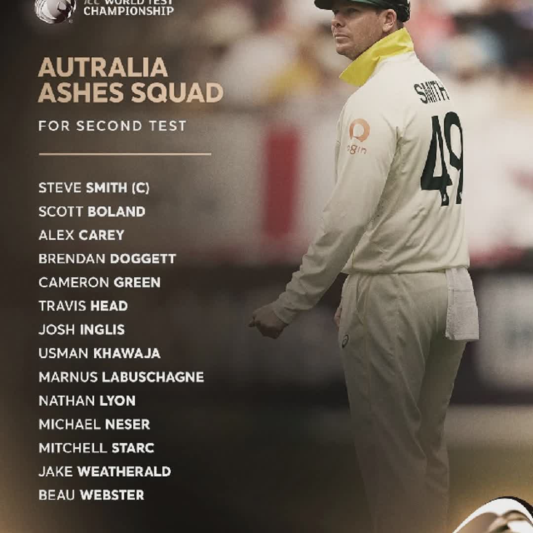 Post by Rahmat Afghan: Australia unveil an unchanged squad for the second Test 👊 #WTC27 | #AUSvENG 📝: @sportx @sportbest...