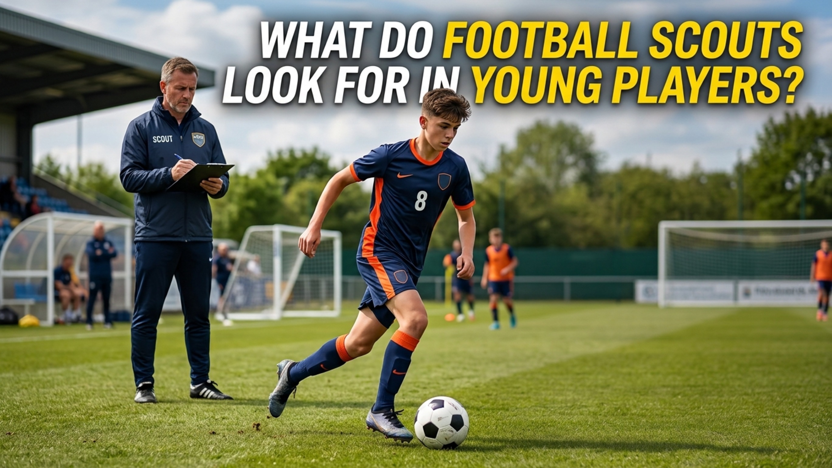 Football has become increasingly competitive, with young players facing more pressure than ever to stand out. Technical ability remains essential, but talent with the ball is no longer enough on its own.

What do football scouts look for in young players? Scouts assess much more than technical skills. They look at athletic potential, coachability, tactical intelligence, psychological resilience and teamwork to determine whether a young footballer has the potential to develop at a higher level.

## 1. Athletic Potential

Physical ability can make a major difference on the football pitch, which is why scouts assess athletic potential in young players. They're not simply looking for the biggest or strongest player. Speed, acceleration, agility, balance, coordination and stamina can all indicate whether a player has the physical qualities to develop further.

Age and physical development also matter. A physically advanced 15-year-old may dominate at youth level, but scouts will consider how that player might develop as other players mature.

[FIFA's talent-development guidance](https://publications.fifa.com/en/talent-development/identification-of-talents/) also stresses that young players should not be overlooked because of their age or stage of physical maturation, highlighting the importance of looking at long-term potential rather than physical development alone.

## 2. Coachability

Talent can get a scout's attention, but coachability can determine how far a young player develops. Football scouts want to see whether players listen to instructions, accept constructive criticism and adapt when asked to change something.

Imagine a coach asks a winger to stay wider and attack the space behind the full-back. A player who immediately adjusts their positioning and makes better runs demonstrates that they can listen, learn and apply feedback.

For young footballers, coachability means showing that advice leads to improvement.

## 3. Tactical Intelligence

Technical ability means little if a player doesn't understand what to do with it. Scouts therefore pay close attention to football intelligence, sometimes referred to as football IQ.

Do players scan before receiving the ball? Can they find useful spaces, anticipate opponents' movements and make the right decision under pressure? A midfielder might have the ability to play a spectacular pass, but sometimes the best choice is a simple pass that keeps possession.

Young players can develop their tactical intelligence by watching matches closely and studying positioning, movement and decision-making—not just goals and assists.

## 4. Psychological Resilience

Football puts enormous pressure on young players, especi during trials and important matches. For scouts, however, the mistake itself may be less important than what happens next.

A striker might miss an easy chance but continue making intelligent runs and asking for the ball. A defender might make an error but immediately get back into position.

Mental resilience doesn't mean never feeling nervous or disappointed. It means being able to reset and focus on the next action. **Don't let one mistake become three.**

## 5. Teamwork

Even the most talented individual player needs to work effectively with teammates. Scouts watch how players communicate, create space, support teammates and react when the team loses possession.

Choosing a pass over a difficult individual attempt can demonstrate maturity, while tracking back to help a teammate shows commitment to the team's success.

The goal isn't always to be the player who stands out. Sometimes, the best way to stand out is to make everyone around you better.

## The Complete Player

Getting noticed by a football scout takes more than spectacular goals or impressive skills. Scouts are looking for players with the talent, mentality and potential to keep developing.

Ultimately, there is no single quality that guarantees success in football scouting. The goal isn't simply to stand out. It's to show that you have what it takes to keep improving.