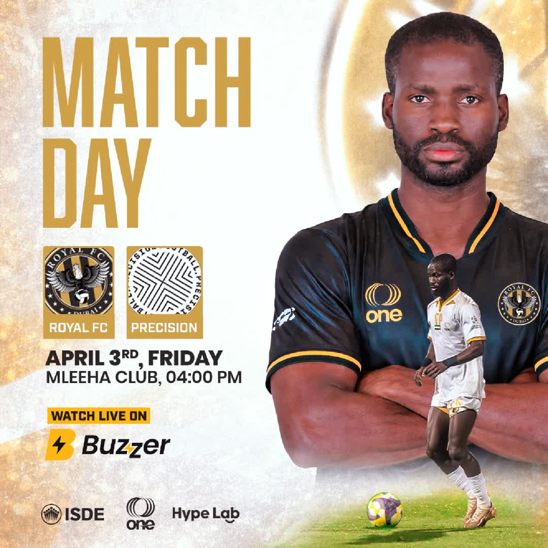 Post by Royal FC: We takes on Precision today at 4 PM at Mleeha Club. Time to step up, stay sharp, and get the job done 💪 Watch the...