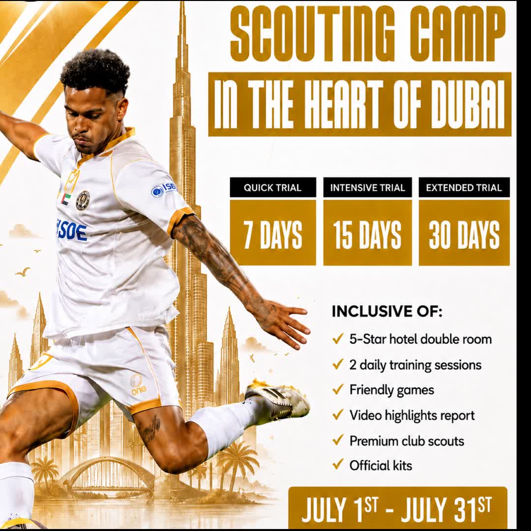 Post by Royal FC: 🇦🇪 SCOUTING CAMP 2026 — EXTENDED UNTIL JULY 31ST 🇦🇪 Royal FC is continuing its search for talented players ahead...