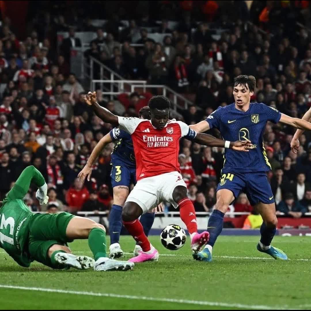 Post by narmin Ali: Arsenal secured a 1-0 victory against Atletico Madrid, clinching their place in the Champions League final.