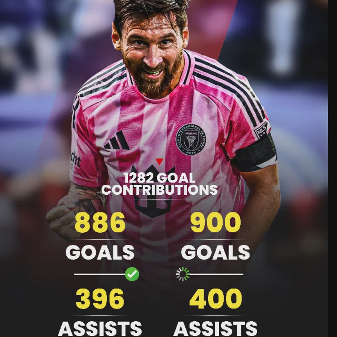Post by Ajmot Mia: ⚽️ 14 to reach 900 goals 🎯 4 to reach 400 assists Lionel Messi. GOAT! 🐐 @buzzer_fan_official @trickbuzz...
