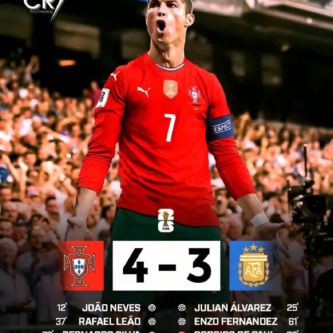 Post by King King: Imagine a 2026 World Cup final between Portugal and Argentina ending 4-3 🤯 A dream scenario for any football fan...