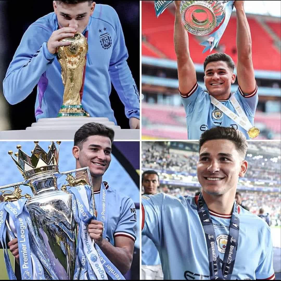 Post by Faria Jahan: Julián Álvarez has won 13 different titles at 23 years old: 🇦🇷 World Cup 🇦🇷 Copa America 🇦🇷 Finalissima 🔴...