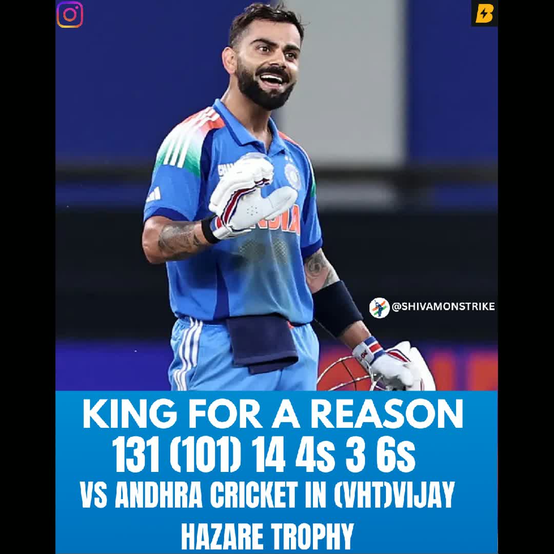 Post by Shivam Yadav: Back to the roots, same hunger. Watching Virat Kohli light up the Vijay Hazare Trophy is a reminder of why we love...