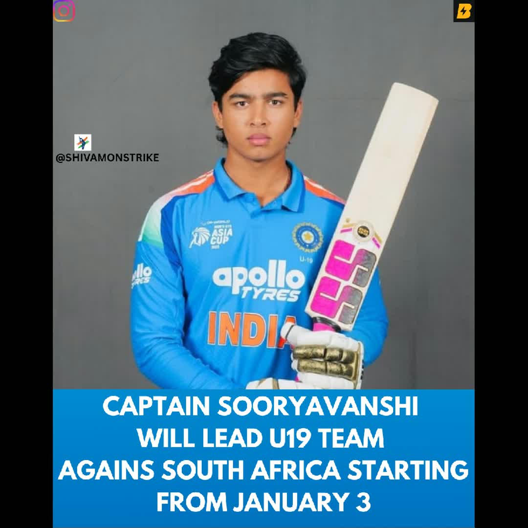 Post by Shivam Yadav: 🚨 Squad Update: Vaibhav Sooryavanshi will captain the India U19 team for the 3-match ODI series in South Africa!...