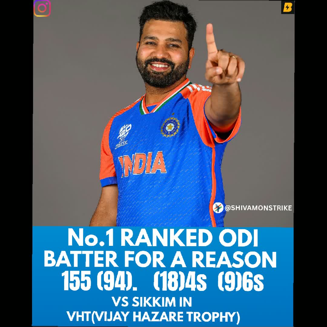 Post by Shivam Yadav: Watching Rohit Sharma in full flow is a different kind of therapy. 😍 Total destruction in the VHT! If you were...