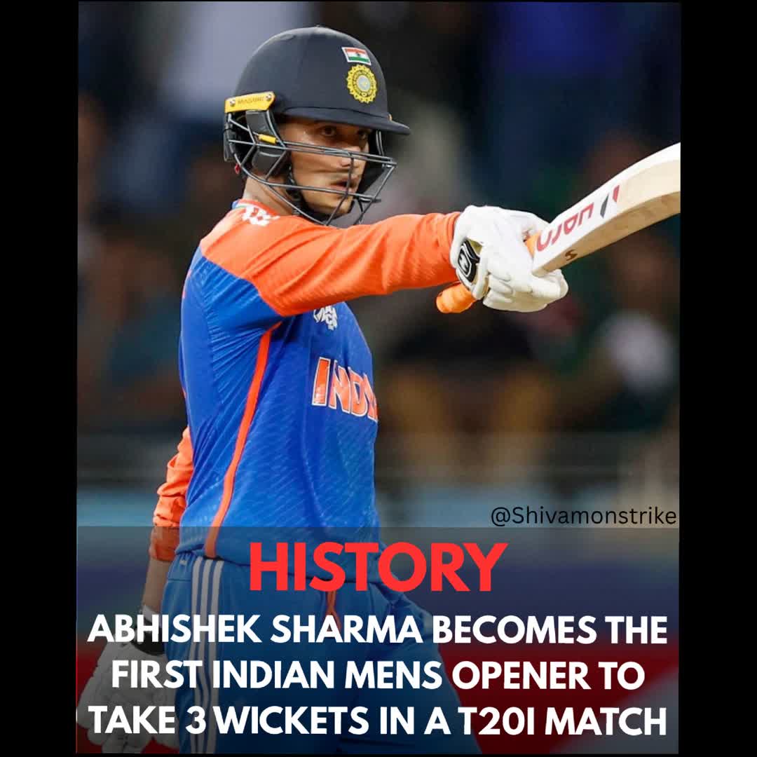 Post by Shivam Yadav: Abhishek Sharma becomes the FIRST Indian men’s opener to pick up a 3-wicket haul in a T20I match! 🤯💥 We all know...