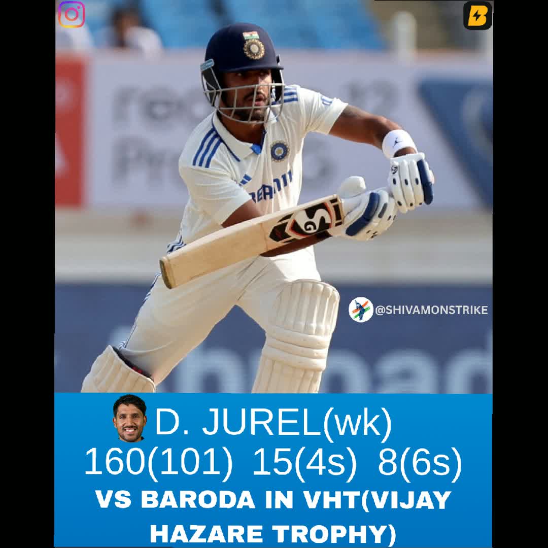 Post by Shivam Yadav: Safe behind the stumps, lethal with the bat. 🧤🏏 Jurel’s 160-run blitz against Baroda proves why he’s one of the...
