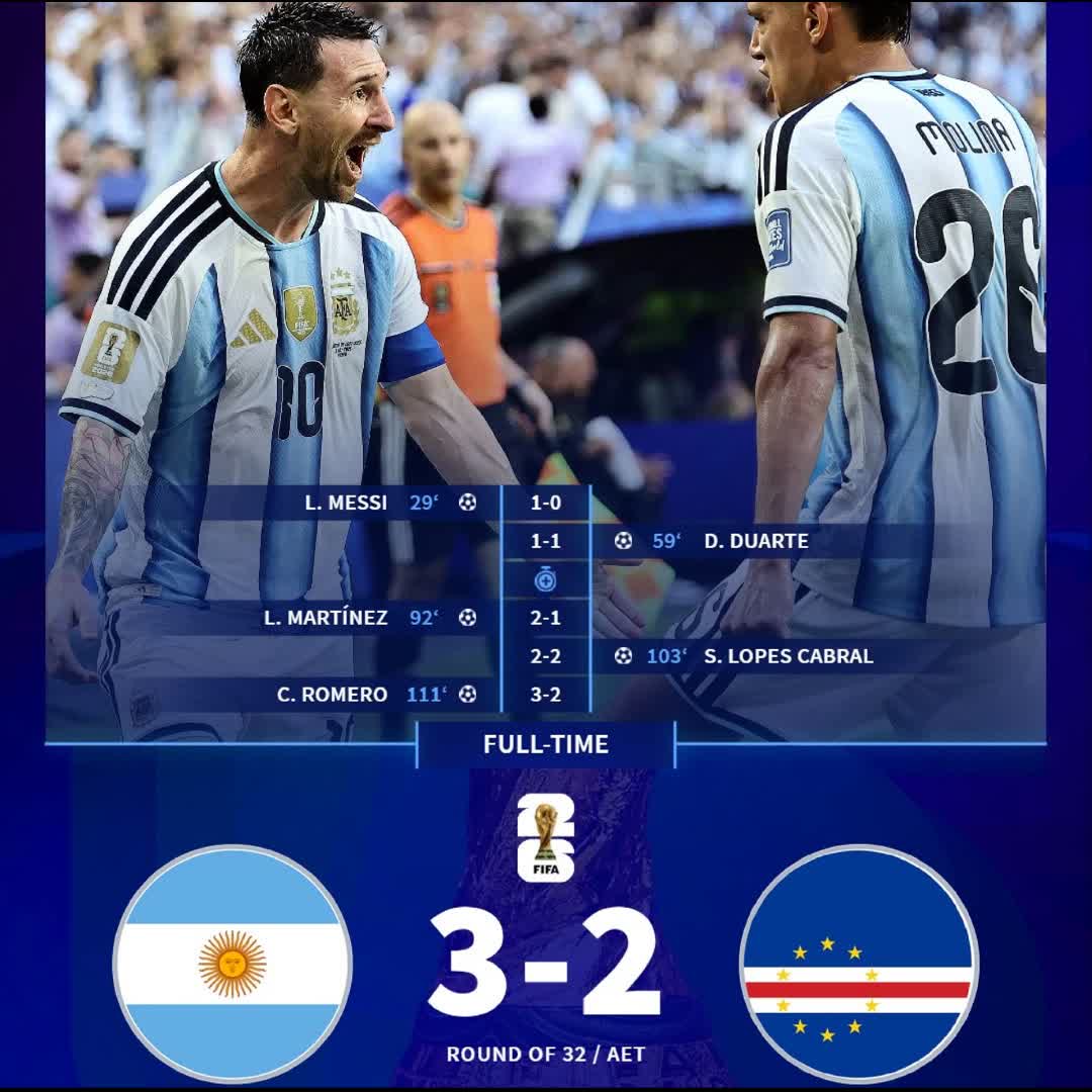 Post by Truth Official: 🇦🇷 Argentina survives a thriller! 😱🇨🇻 Cape Verde pushed the world champions to the absolute limit. 💥 Did you...