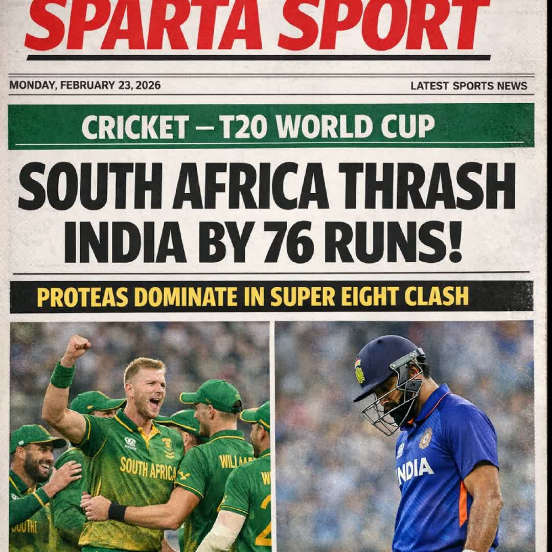 Post by SPARTA SPORTS: South Africa delivered a stunning performance in the T20 World Cup, crushing India by 76 runs in a Super Eight clash...