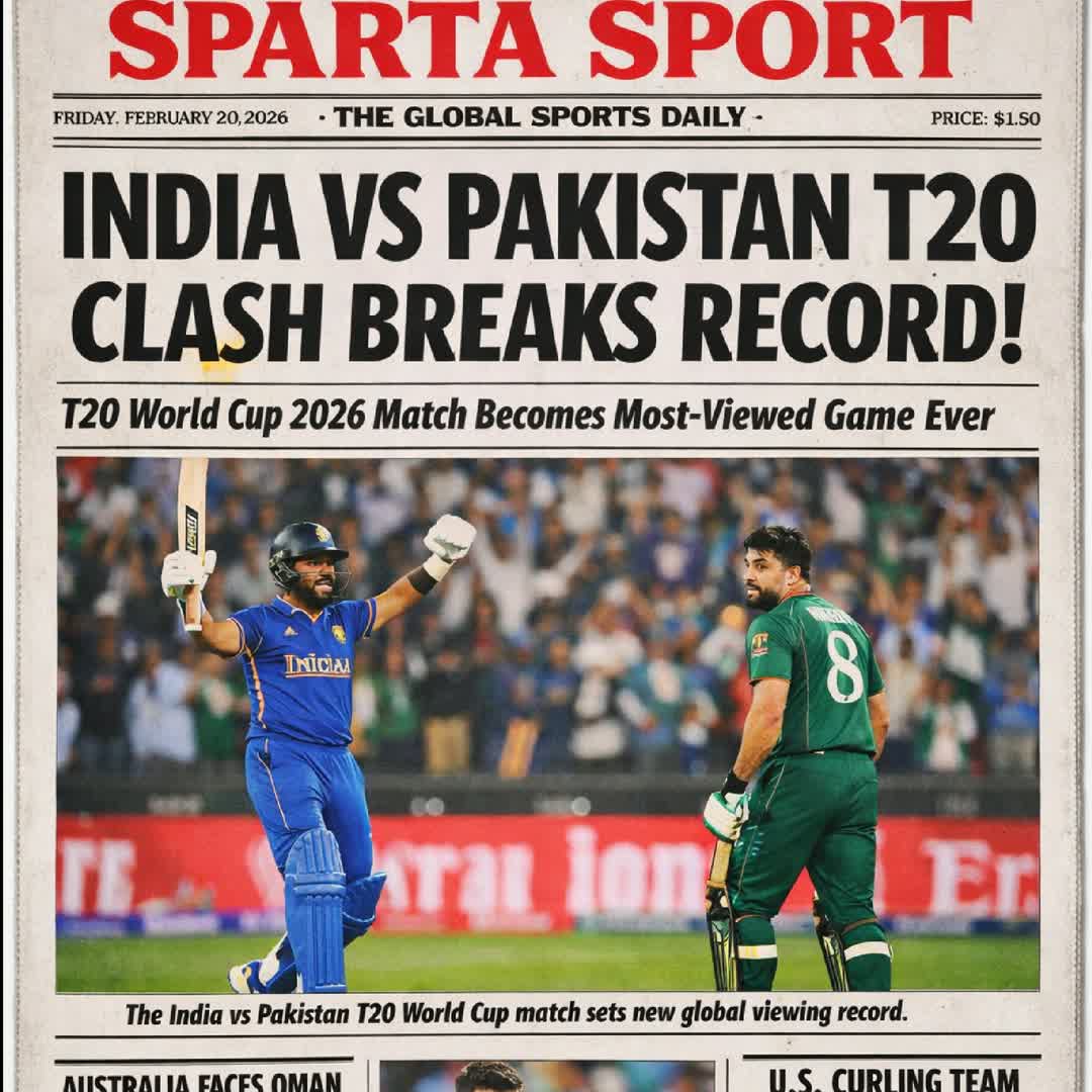 Post by SPARTA SPORTS: 🔥🏏 HISTORY MADE! The India vs Pakistan T20 World Cup 2026 clash shattered records, becoming the most-viewed T20...
