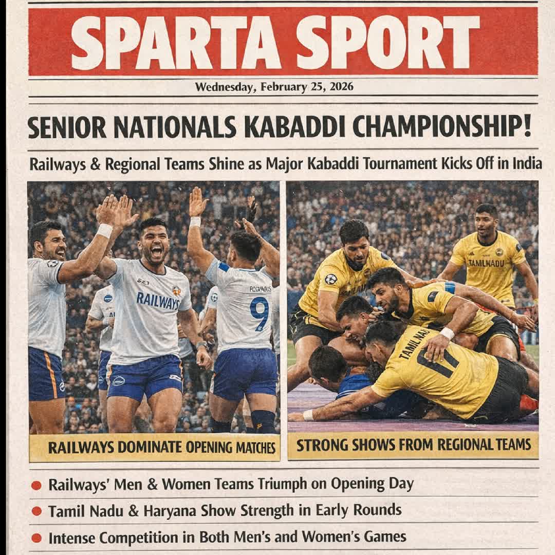 Post by SPARTA SPORTS: 🤼‍♂️🔥 Kabaddi action kicks off in style! The Senior Nationals Kabaddi Championship begins with dominant...
