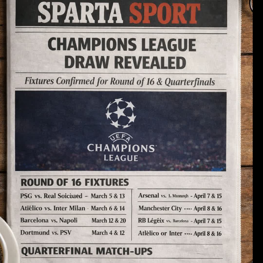 Post by SPARTA SPORTS: ⚽ Champions League Round of 16 draw is out! Exciting matchups are set, with fixtures and dates confirmed for top...