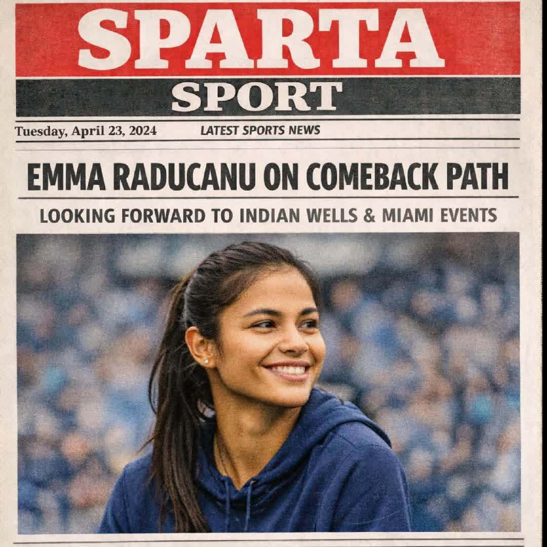 Post by SPARTA SPORTS: Emma Raducanu is back on the rise 🎾✨ Focused, confident, and ready to shine as she sets her sights on Indian Wells...