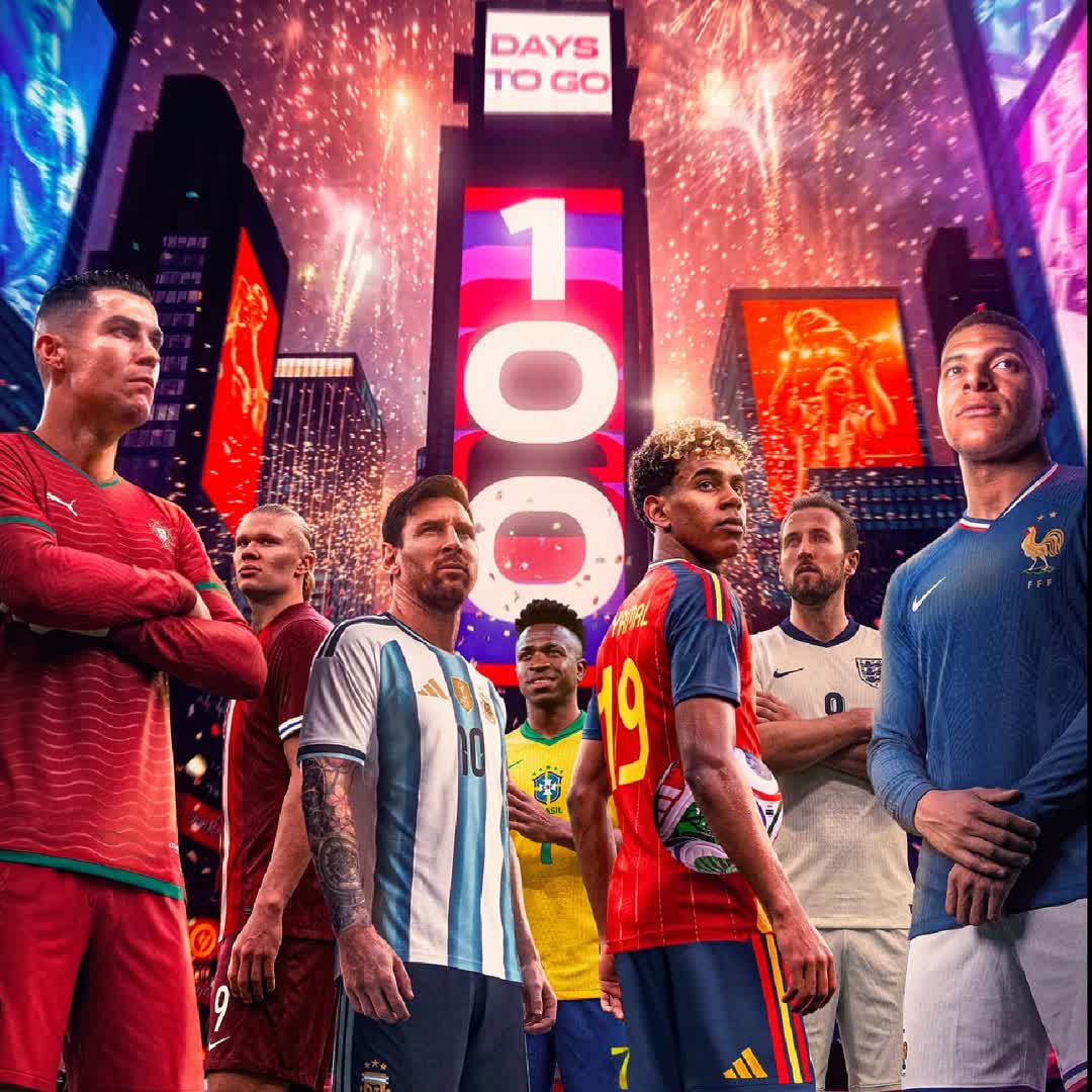 Post by KING ELITE FOOTBALL: 𝟏𝟎𝟎 𝐃𝐀𝐘𝐒 𝐔𝐍𝐓𝐈𝐋 𝐓𝐇𝐄 𝐖𝐎𝐑𝐋𝐃 𝐂𝐔𝐏 🌎🏆 The countdown is 𝐎𝐍. Nations ready, dreams loading,...