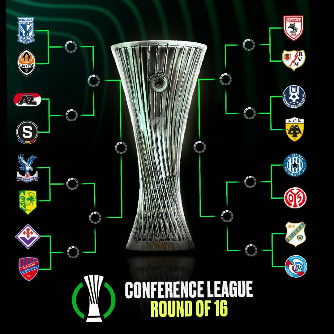 Post by KING ELITE FOOTBALL: Conference League Round of 16 is confirmed - who’s making the quarters? 👀🏆 #buzzer #viral #fyp #sports #Daily...