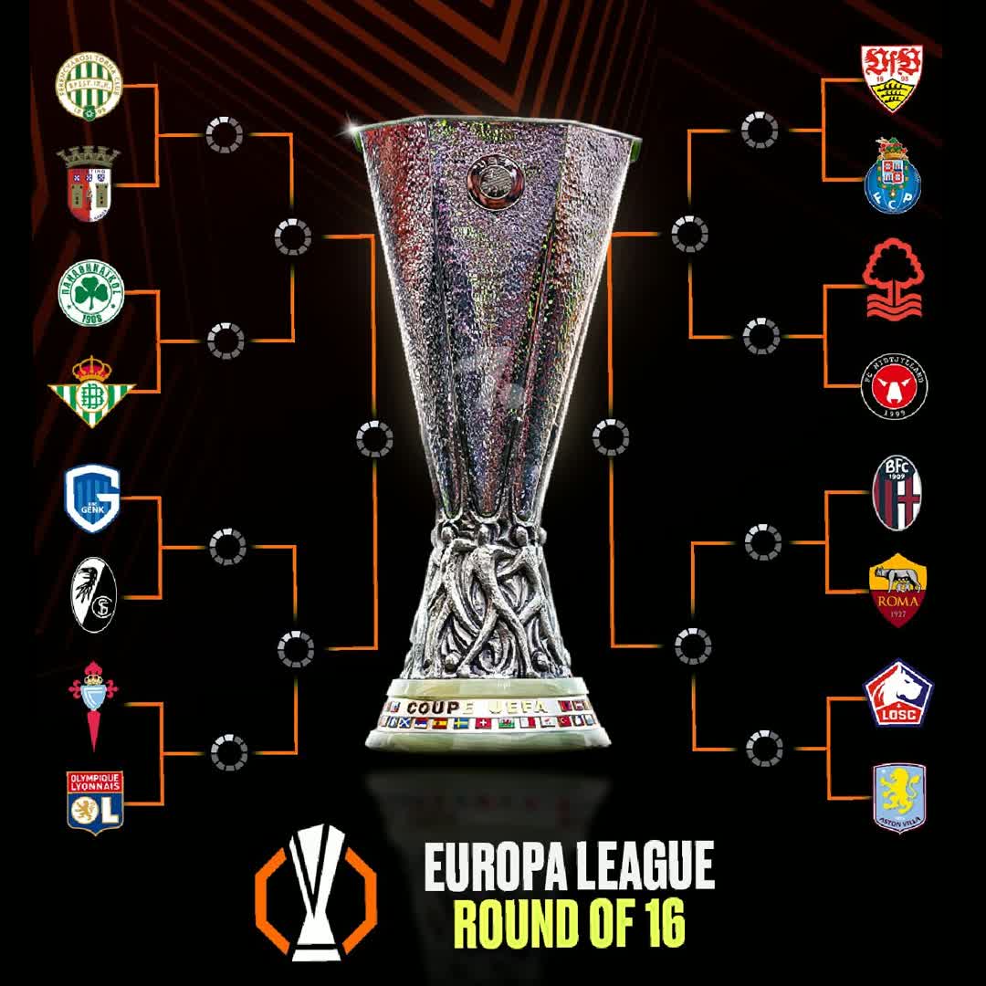Post by KING ELITE FOOTBALL: The Europa League last 16 is officially set 👀🍿 League phase winners Lyon take on Celta Vigo ⚔️ An all Italian tie...