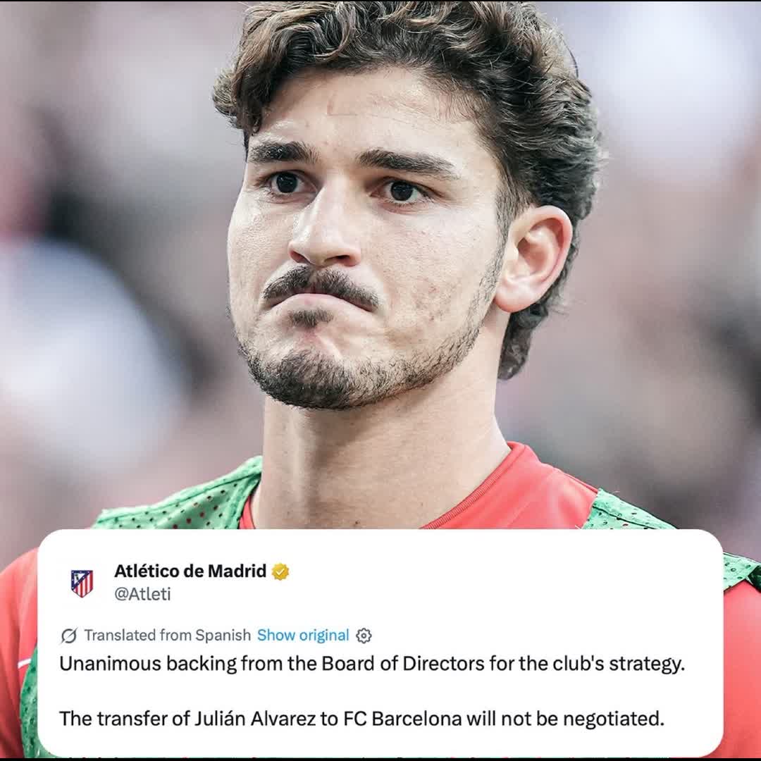 Post by Davies Junior: Atlético Madrid release a statement that they will not negotiate the sale of Julián Alvarez to FC Barcelona.omo E...