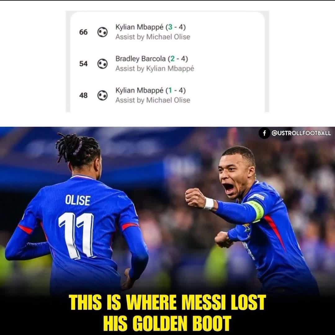 Post by Davies Junior: 😳😳olise and mbappe no words on them#😭messi#fans#football#france# @hassen133 @lauralincoln @sofianedjema...