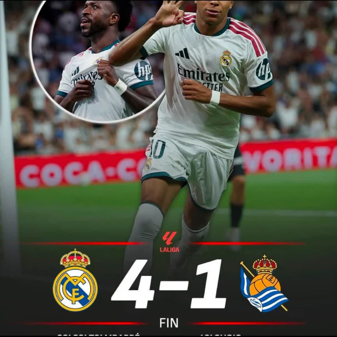 Post by Emmanuel Eze: Kylian Mbappé takes home the match ball in José Mourinho’s first game back at the Bernabéu @realmadrid_fan_official...