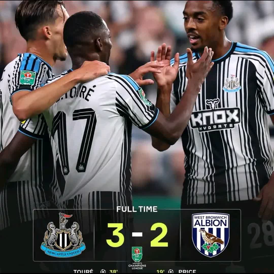 Post by krumaleisaac841 Igho: Newcastle progress after beating West Brom in the EFL Cup ⚫️⚪️