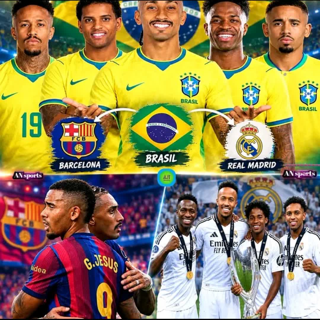 Post by krumaleisaac841 Igho: 🇧🇷🔥 BRAZILIAN STARS, TWO EUROPEAN GIANTS! 💛💙 ⚔️ Barcelona vs Real Madrid — Two rivals, one Brazilian...
