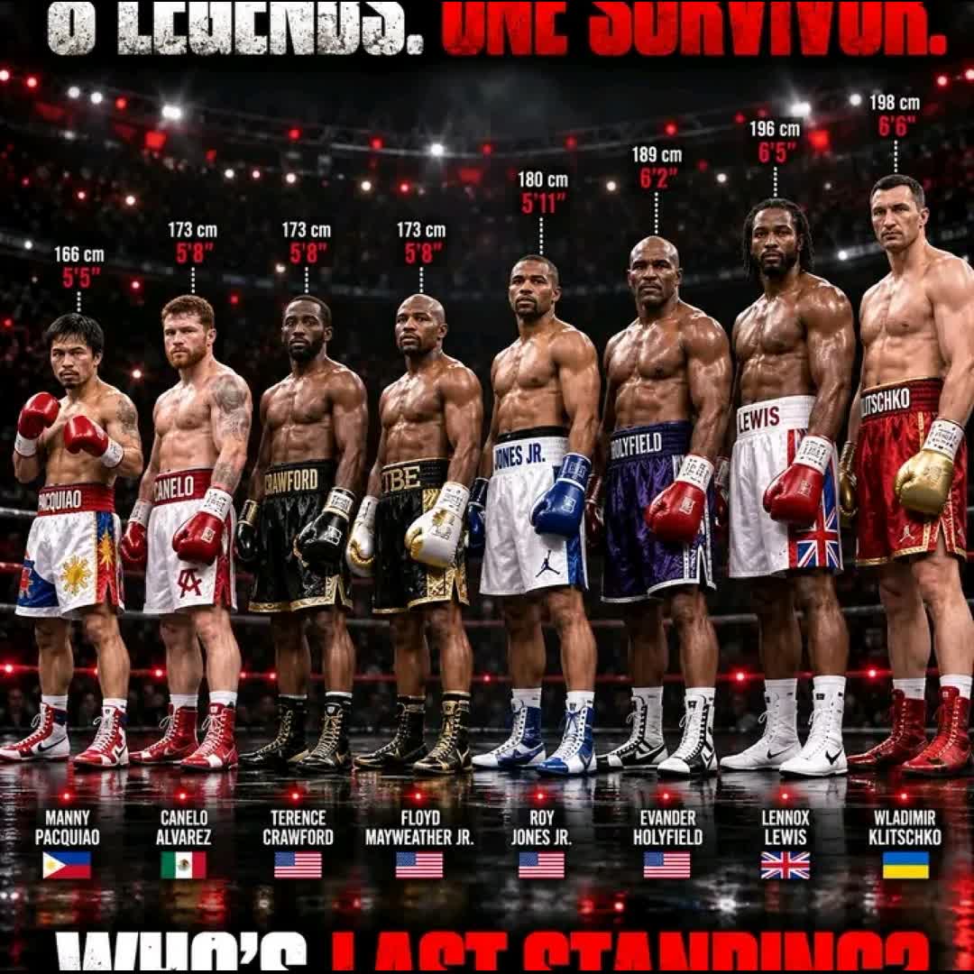 Post by krumaleisaac841 Igho: 8 LEGENDS. ONE SURVIVOR. 🥊🔥 Pacquiao. Canelo. Crawford. Mayweather. Roy Jones Jr. Holyfield. Lewis. Klitschko....