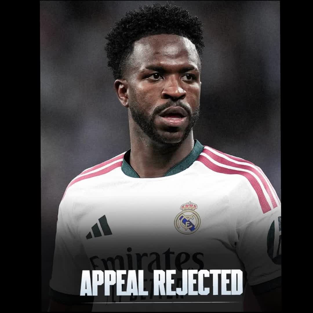 Post by Pizz Michael: 🚨Real Madrid appeal for Vini Jr's 4-games ban in La Liga has been rejected. The Brazilian will miss the following...