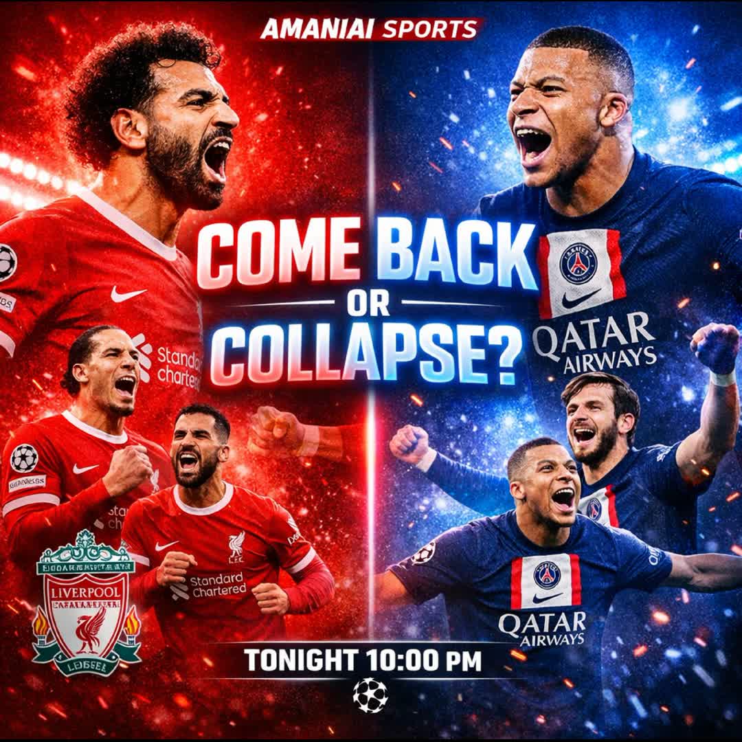 Post by Amani Ai: 🔥 MATCH NIGHT 🔥 🔴 Liverpool 🆚 🔵 PSG ⚡ Comeback or Game Over? 👇 Predict now! #matchday #ucl #amaniai