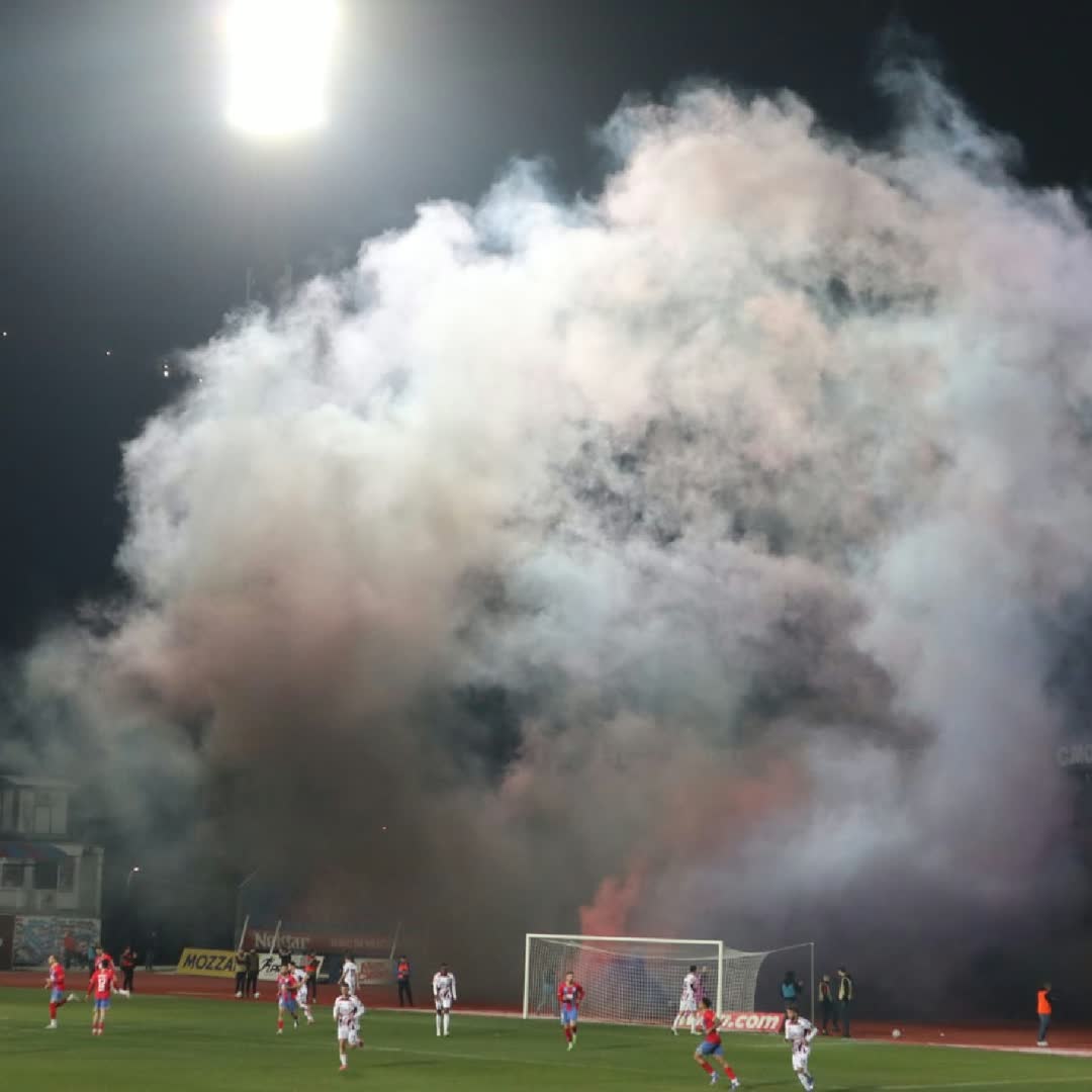 Post by Milana Panić: Smoke in the air. Passion in the stands. Fire on the pitch. 🔥 A true derby atmosphere as FK Borac Banja Luka faces...