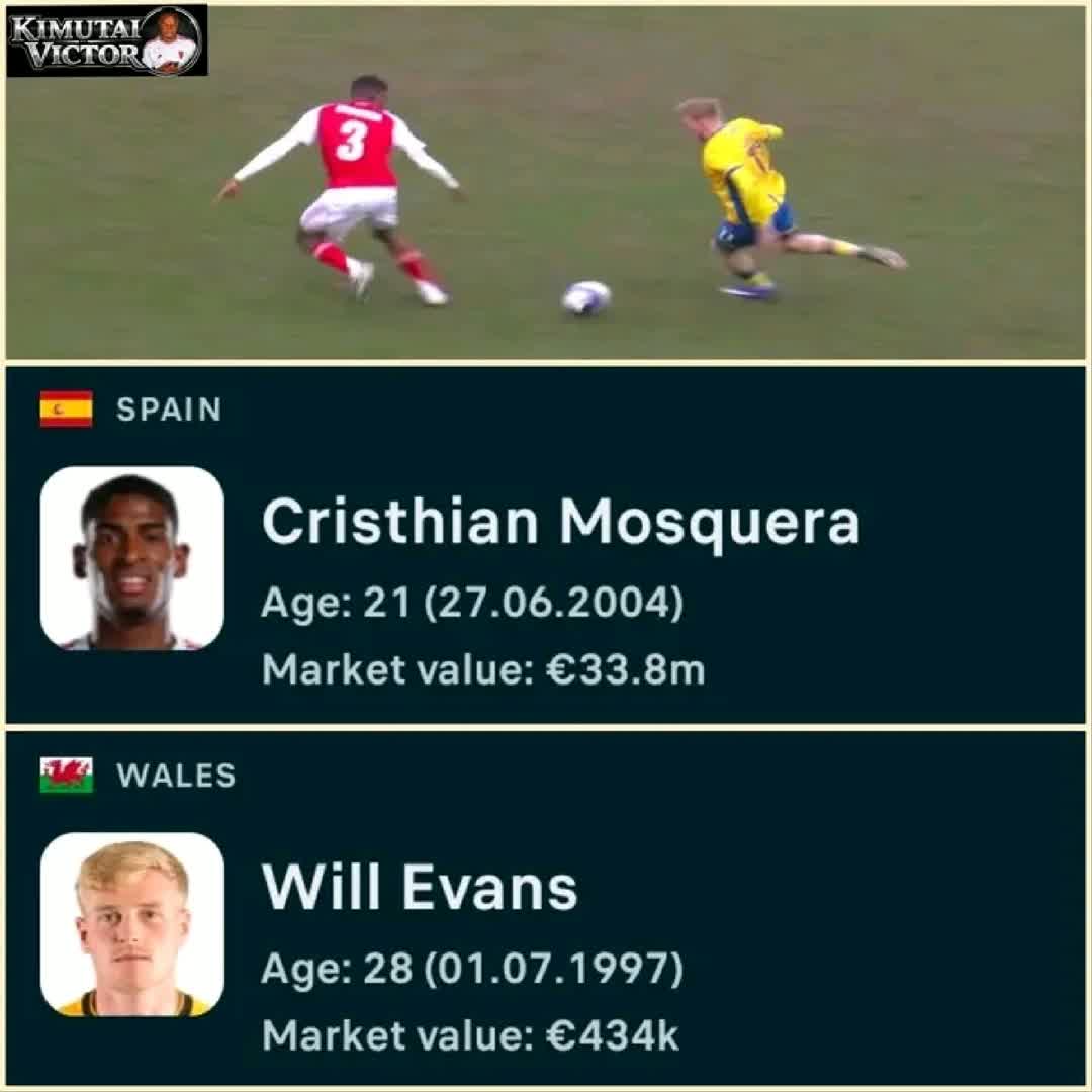 Post by Mr Chimcale: This is Will Evans, with a market value of €434,000, cooking Cristhian Mosquera, who is valued at €33.8 million,...