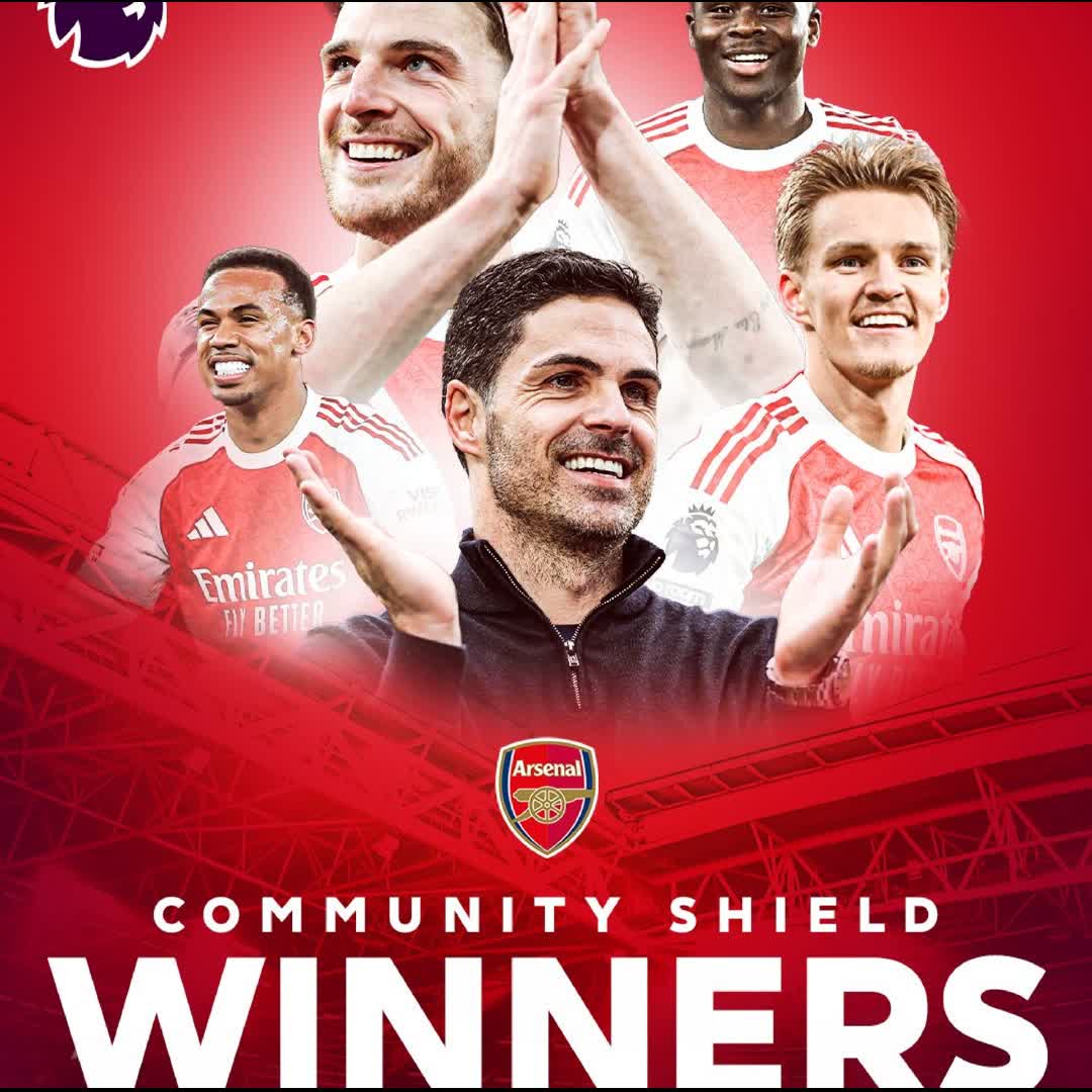 Post by ERii Stream: A first piece of silverware for @Arsenal this season! 🔴 The Gunners defeat Man City 3-0 to win the Community Shield...