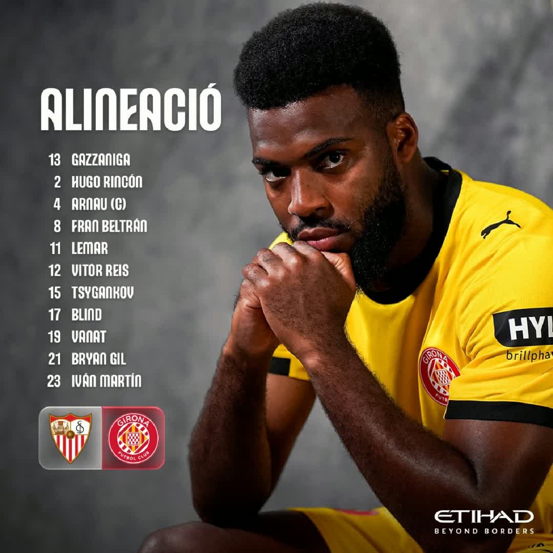 Post by Виталик Павлюк: Vanat and Tsygankov in the starting lineup of "Girona" for the match of the 23rd round of La Liga against "Sevilla"...