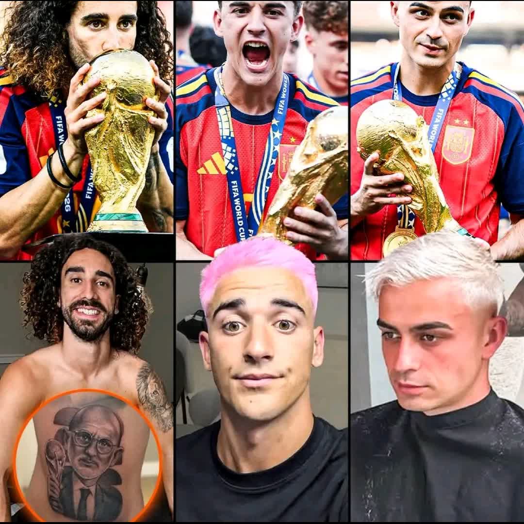Post by Time Lalaina: Pedri and Gavi have become the latest Spanish players to fulfil their promises after winning the World Cup 😂💇‍♂️