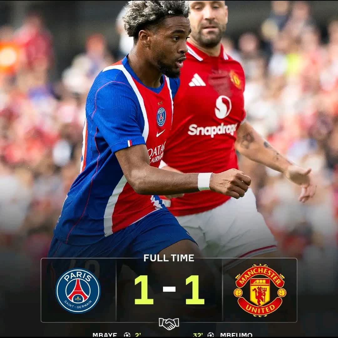 Post by Time Lalaina: PSG and Man United battle it out for a draw in Sweden 🤝