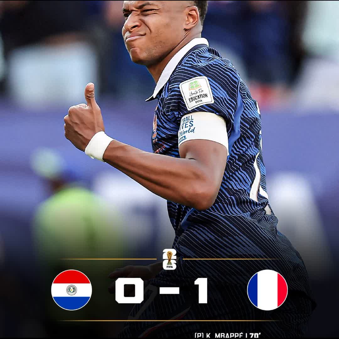 Post by Danzy Lee: 💥🇫🇷 France eliminate proud Paraguay as they fly to World Cup quarter finals! Mbappé, second top scorer in World...