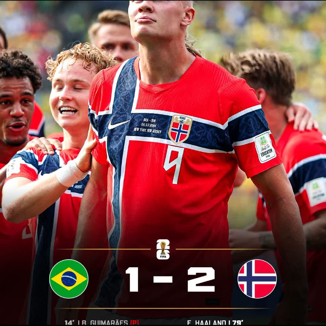 Post by Danzy Lee: 🚨 NORWAY MAKE HISTORY AS HAALAND SHOW ELIMINATE BRAZIL FROM THE WORLD CUP! 💥🇳🇴 Brazil go home at round of 16....