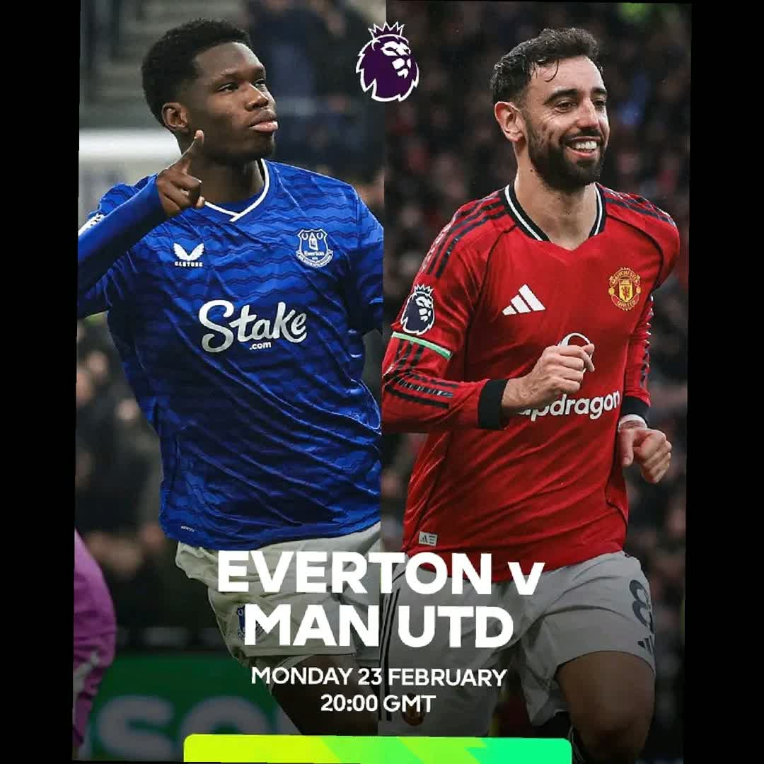 Post by Yusi Royal: Monday night under the lights 🤩 Rounding off Matchweek 27 with Everton v Man Utd 🍿