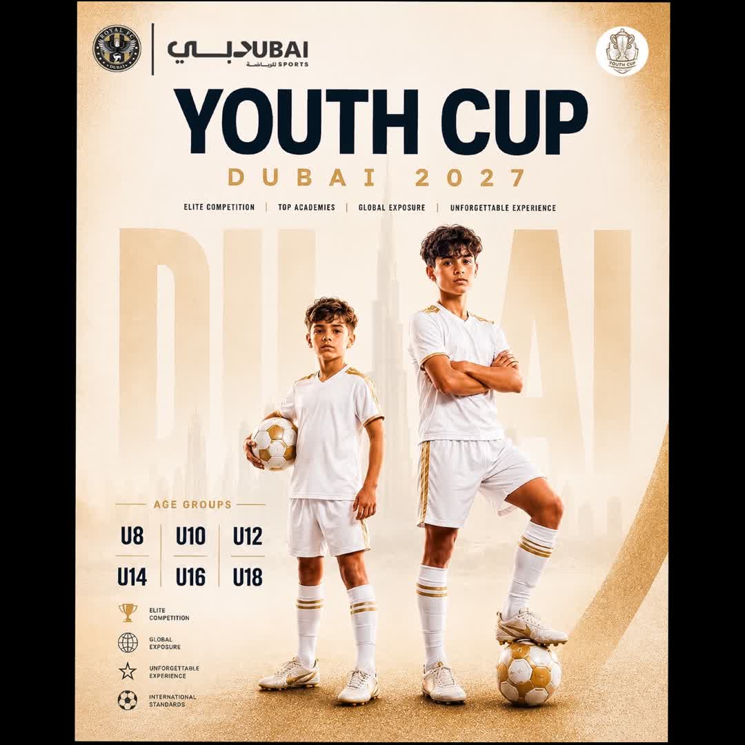 Post by Youth Cup Dubai: Proudly presenting the age categories for Youth Cup Dubai 2027. ⚽ U8, U10, U12, U14, U16 & U18 📍 Dubai, UAE 📅 3–11...
