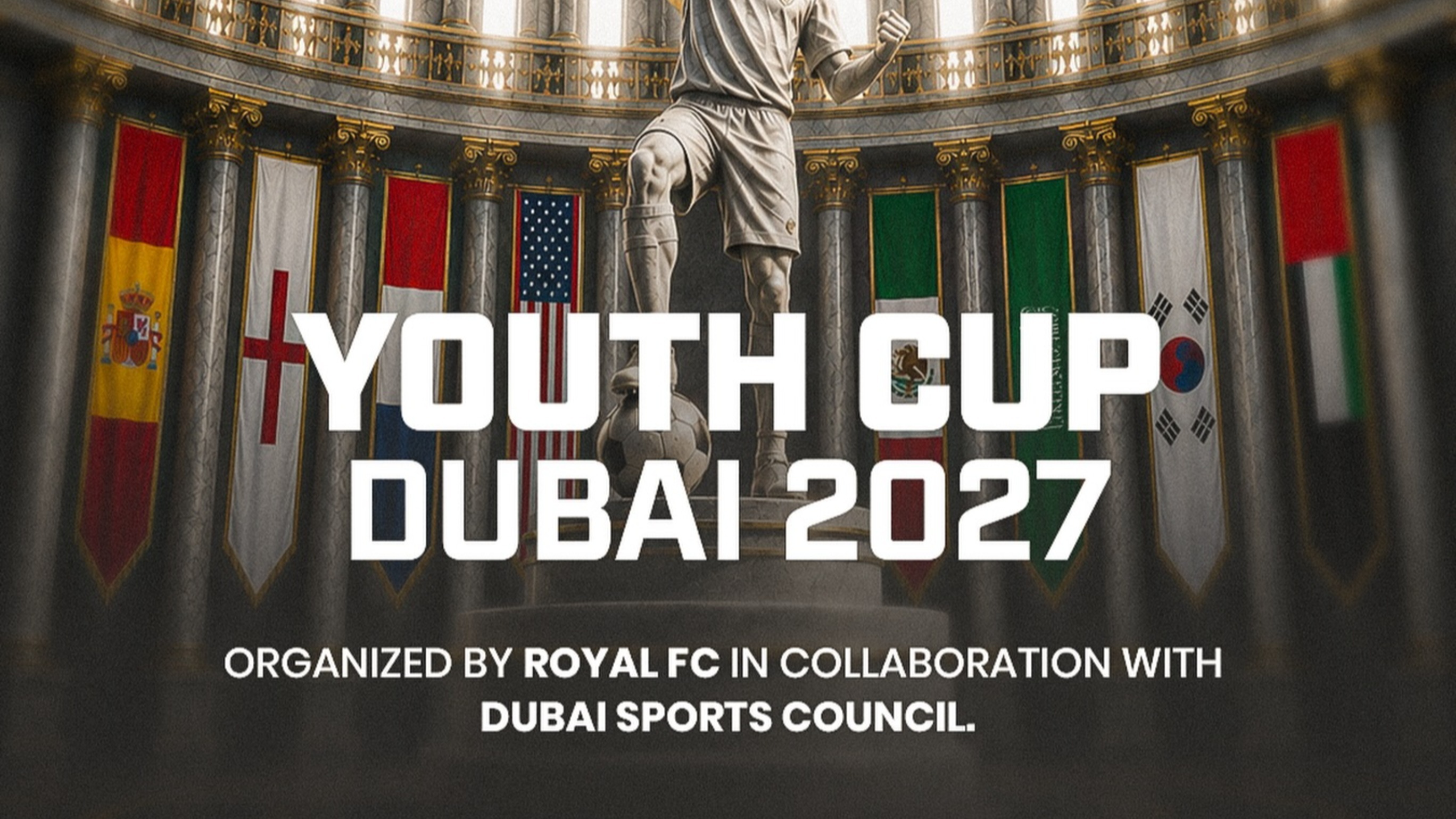 **Royal FC Dubai has officially announced Youth Cup Dubai 2027**, a new international youth football tournament taking place in **Dubai, United Arab Emirates, from 3 to 11 April 2027.**

Organized in collaboration with **Dubai Sports Council**, the tournament marks an important milestone for Royal FC Dubai and reflects its long-term vision of contributing to the development of youth football on an international level.

Youth Cup Dubai 2027 is being created as a platform where emerging players from around the world can **compete, connect with one another and demonstrate their abilities** in a leading destination for sport and tourism.

## A Global Platform for Youth Football

The tournament is intended to bring together football academies, youth organizations and young talent from different countries.

Its purpose extends beyond match results. Competition will be combined with **cultural exchange, player development and international exposure**, creating an environment where football communities can meet and young athletes can grow through a shared experience.

Royal FC Dubai sees Youth Cup Dubai 2027 as **more than a football competition**. The ambition is to build an international platform for the next generation, inspire young athletes, connect football communities around the world and support Dubai’s position as a global centre for sport and youth development.

## Why Dubai?

Dubai provides a distinctive setting for an international youth football event. The city combines **high-quality infrastructure, global accessibility, cultural diversity and a developing football ecosystem.**

These qualities support the tournament’s goal of bringing young players, academies, youth organizations and football communities together in one place.

Hosting the event in the UAE also gives participants the opportunity to experience football in an international and multicultural environment.

Youth Cup Dubai is designed to unite competition with a wider journey in which young players can encounter different cultures, form new connections and return home with experiences that reach beyond the pitch.

## The Mission Behind Youth Cup Dubai

Youth Cup Dubai was founded on the belief that **football can unite people, inspire ambition and make a positive difference in young lives.**

Organized under Royal FC Dubai, the event is working to establish a leading youth football experience in the Middle East.

Youth Cup Dubai aims to offer young players a platform for growth **as athletes, as individuals and as global citizens**. By sharing one international stage, participants can experience competition, development, culture and community as part of the same journey.

## What Youth Cup Dubai Stands For

Six principles guide the way Youth Cup Dubai is being developed.

### Excellence

The tournament is committed to maintaining high standards throughout the experience, from pitch preparation to player welfare.

### Inclusivity

Youth Cup Dubai presents football as a game for everyone. It welcomes teams from different nations, backgrounds and levels of ability, treating diversity as one of the tournament’s greatest strengths.

Bringing varied football communities together is an essential part of its international identity.

### Development

Youth Cup Dubai wants every young player to leave the tournament better than they arrived. The event places importance on **technical, tactical and personal development.**

### Culture

The tournament celebrates the cultures represented by its participants. Through football, it seeks to encourage friendships and understanding that can continue long after the competition has ended.

### Safety

The wellbeing of every young player is a central priority. The official values of Youth Cup Dubai emphasize **safeguarding, medical support and welfare protocols** as essential parts of the tournament environment.

### Legacy

Youth Cup Dubai is being built with a long-term vision. The goal is to create an event that can grow, continue to inspire young athletes and contribute to the future of football in the region.

## Building Connections Through the Game

The launch of Youth Cup Dubai 2027 is part of Royal FC Dubai’s wider commitment to creating opportunities for young players and developing meaningful international football partnerships.

The tournament brings that commitment onto one stage by connecting **athletes, academies and youth organizations through the game.**

From competition and player development to culture and community, Youth Cup Dubai 2027 is intended to give the next generation an experience that matters both on and off the pitch.

**Royal FC Dubai and Dubai Sports Council look forward to welcoming the international football community to Dubai for the inaugural edition from 3 to 11 April 2027.**