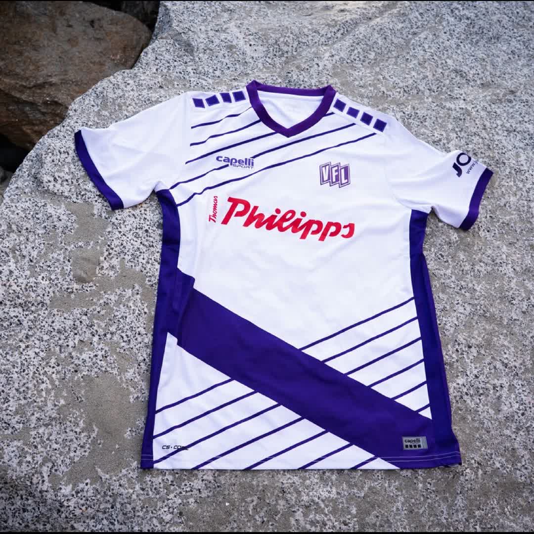 Post by Capelli Sport Europe: ◼️◼️◼️◼️ Purple Pinstripes on classic white - The 2026/27 VfL Osnabrück Away Jersey