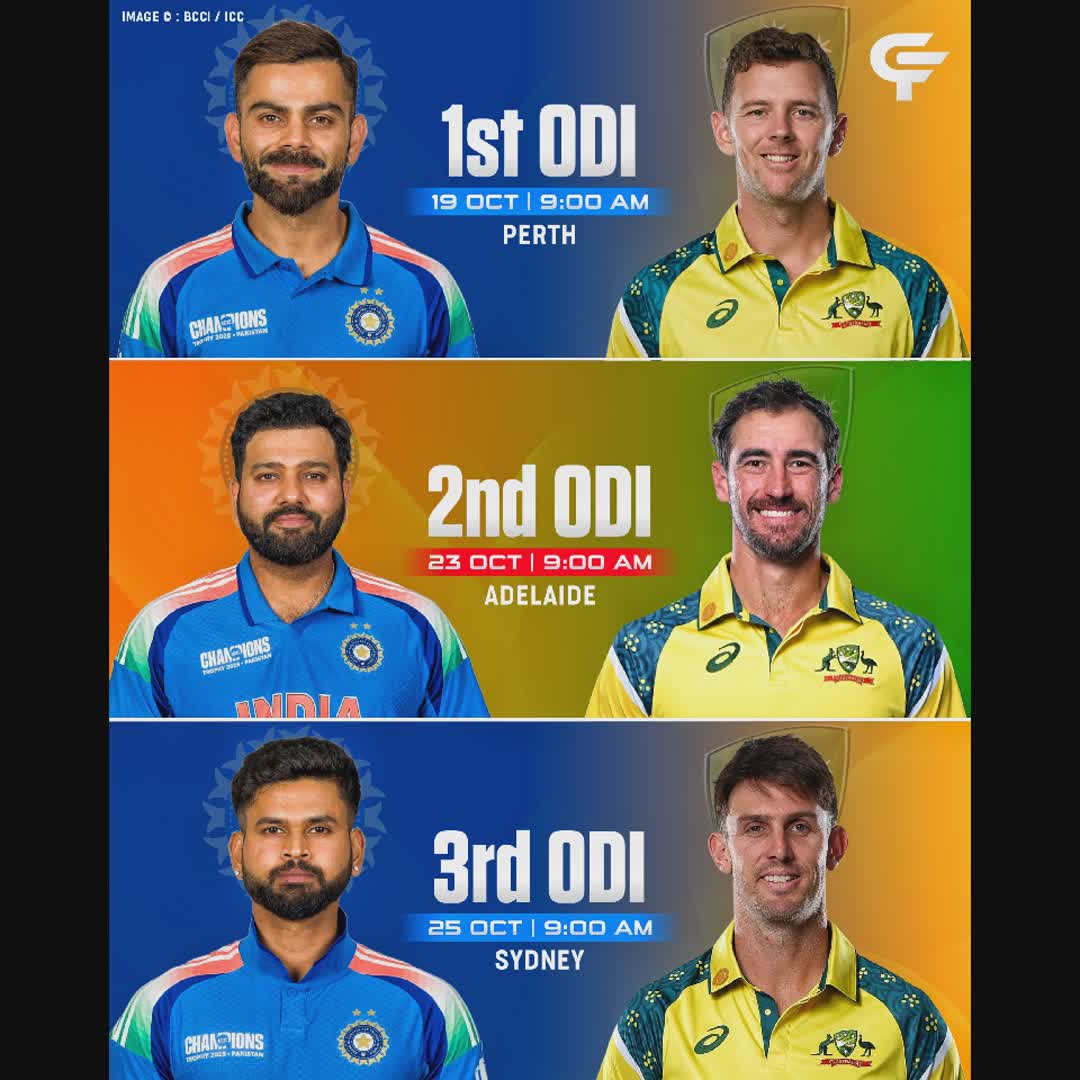 Post by Cric Facts: India-Australia ODI Series! ☠️ 📸: ICC/BCCI/GettyImages Follow: @cricfacts.official #rohitsharma #Viratkohli #RoKo...