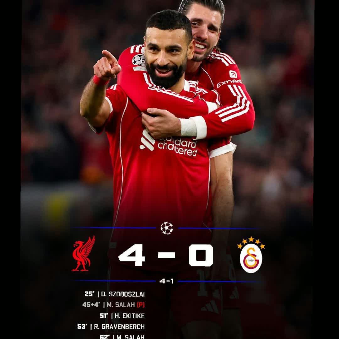 Post by Khalid Yassin: 4️⃣💥 𝐋𝐈𝐕𝐄𝐑𝐏𝐎𝐎𝐋 𝐀𝐑𝐄 𝐎𝐍𝐓𝐎 𝐓𝐇𝐄 𝐔𝐂𝐋 𝐐𝐔𝐀𝐑𝐓𝐄𝐑 𝐅𝐈𝐍𝐀𝐋𝐒 — 𝐆𝐀𝐋𝐀𝐓𝐀𝐒𝐀𝐑𝐀𝐘 𝐀𝐑𝐄...