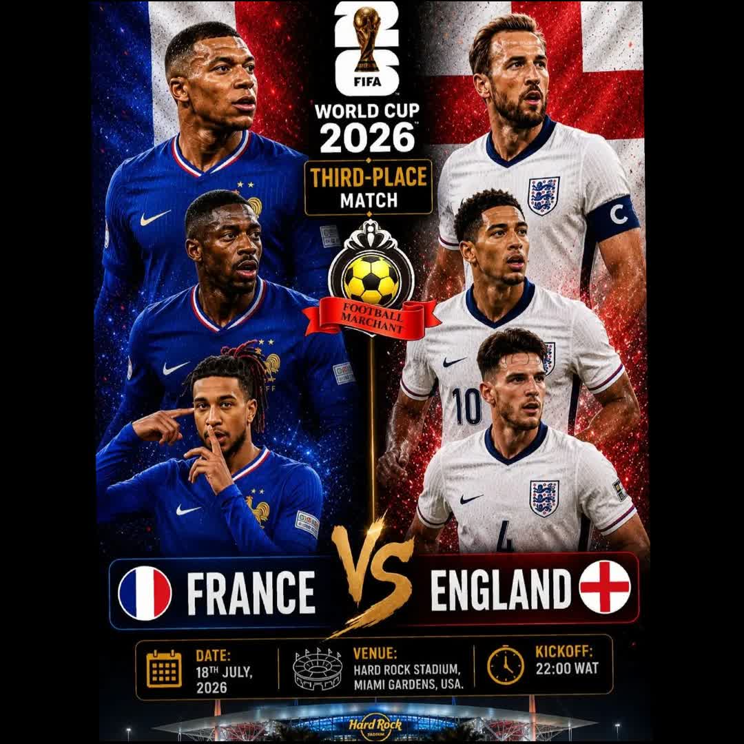Post by Arsenal FC: 🇫🇷 𝗙𝗥𝗔𝗡𝗖𝗘 🆚 𝗘𝗡𝗚𝗟𝗔𝗡𝗗 🏴󠁧󠁢󠁥󠁮󠁧󠁿 📅 Date: July 18, 2026 🏟️ Stadium: Hard Rock, Stadium. ⏰ Time:...