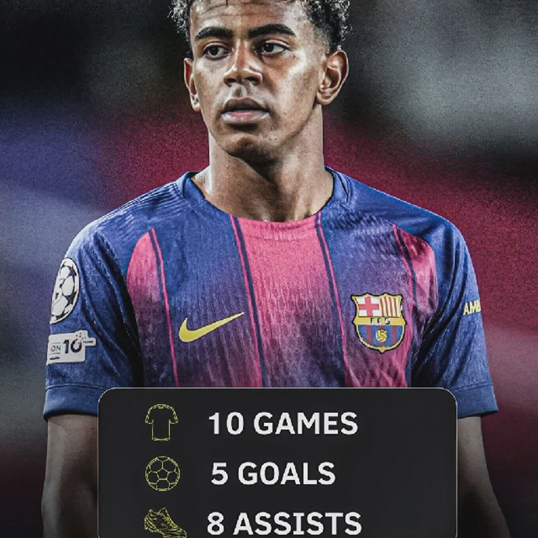 Post by Kolawole Moses: 🇪🇸 Lamine Yamal — Last 10 games for Club and Country: ⚽️ 5 goals 🎯 8 assists 📊 13 goal contributions Star. 🌟...