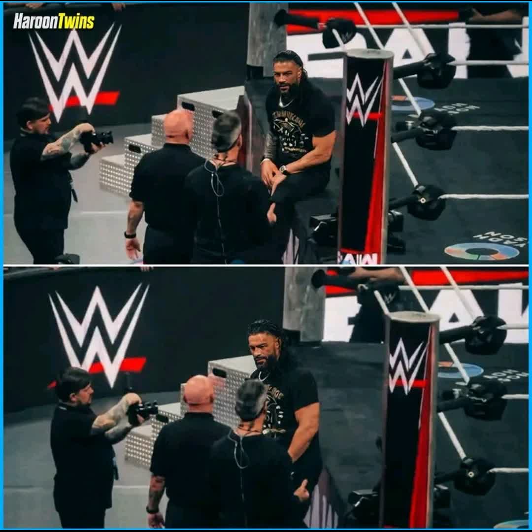 Post by Itseuwa Julius oshoyomele: Roman Reigns after Raw went off air, bantering with the security 😂 #buzzer #viral #fyp #sports #Daily #football...