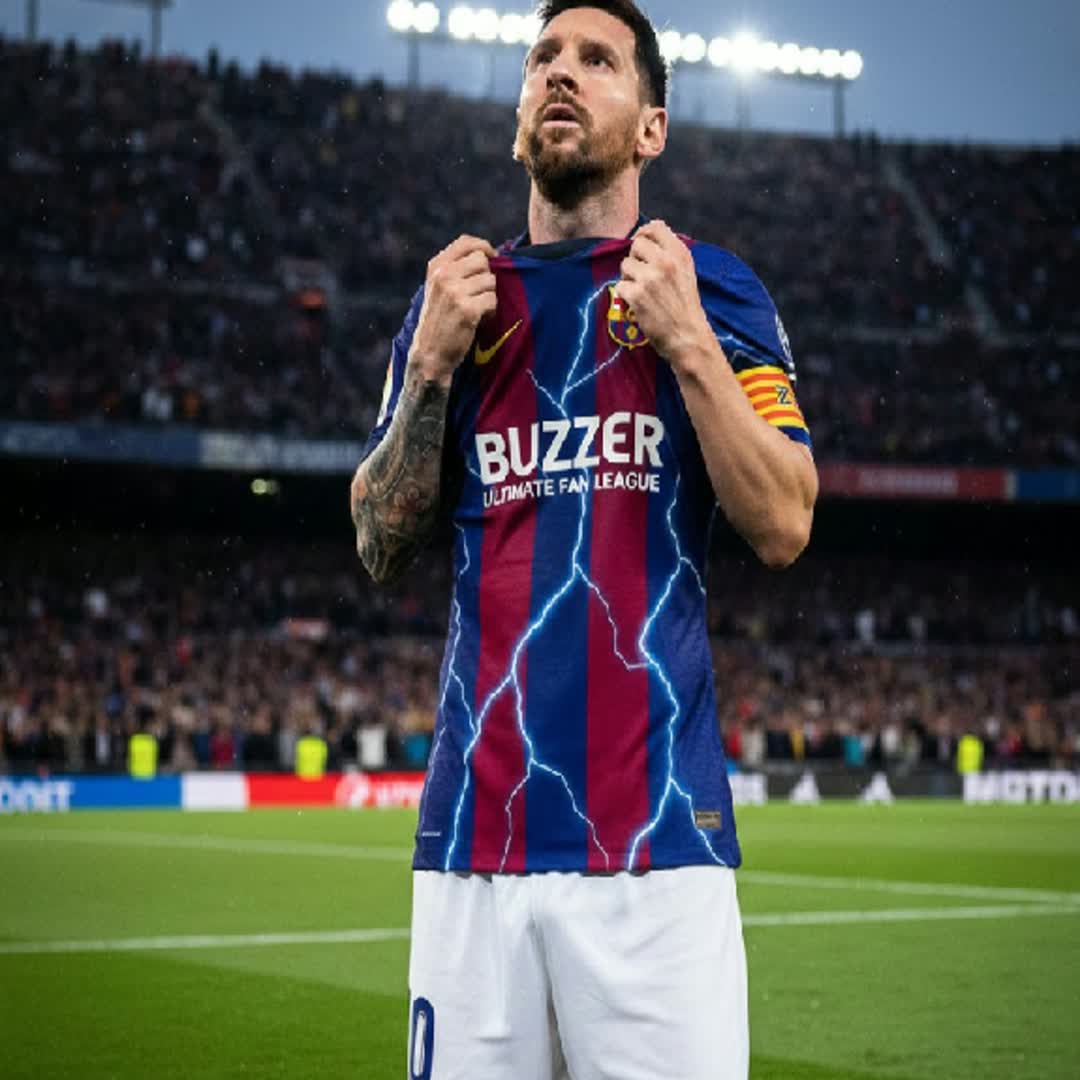 Post by Buzzer_Soccer_ Officielle: here is Messi on a football field wearing a "Buzzer" jersey! @harongadisa @hanasolomon1619 @barahmathy @kadirkalid17...
